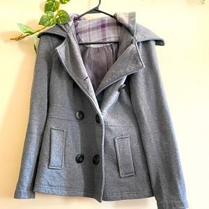 No Boundaries hooded button up coat